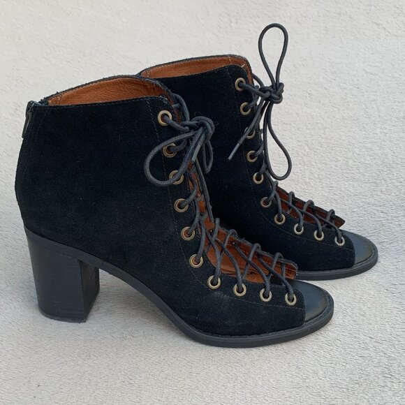 Jeffrey Campbell Cors Black Suede Ankle Booties Sz8 - Picture 4 of 15